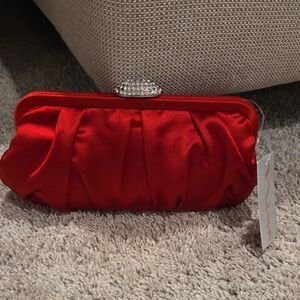 Elegant Red Satin Clutch